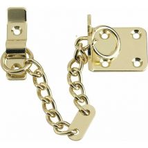 Ladacèe - Chaîne de porte en laiton poli, limiteur de porte externe et interne pour portes en bois et upvc, sécurité supplémentaire de la porte avant