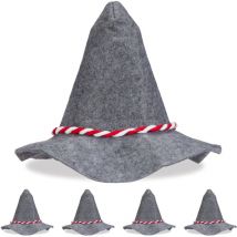 Relaxdays - Chapeau bavarois ou tyrolien, pour le carnaval, accessoire pour une tenue bavaroise, lot de 5, gris