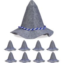 Relaxdays - Chapeau bavarois ou tyrolien, pour le carnaval, accessoire pour une tenue bavaroise, lot de 9, gris