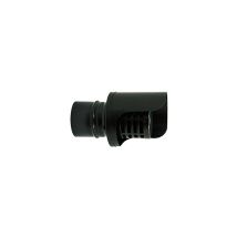 Embout d'echappement des fumees a paroi inox noir dn 100 mm avec habillage pluie.