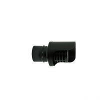 Embout d'echappement des fumees a paroi inox noir dn 80 mm avec habillage pluie.