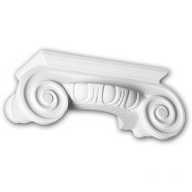 Profhome Decor - Chapiteau de demi-colonne 115004 Profhome Colonne Élement décorative style ionique blanc