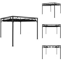 Chapiteau de jardin avec auvent rétractable 3x3 m Anthracite - Tente De Jardin - Abri De Jardin - Parasol - Tonnelle Pliable - Gazebo