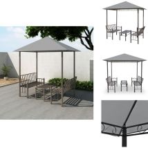 Chapiteau de jardin avec table et bancs 2,5x1,5x2,4m Anthracite - Abri De Jardin - Gazebo - Parasol - Salon De Jardin - Mobilier De Jardin