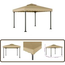 Chapiteau Taupe 3x3 m Aluminium et acier - Tente De Réception - Abri Extérieur - Parasol - Gazebo - Tonnelle Pliable
