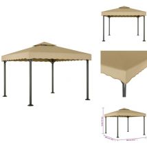 Chapiteau Taupe 3x3 m Aluminium et acier - Tente De Réception - Abri Extérieur - Parasol - Gazebo - Tonnelle Pliable
