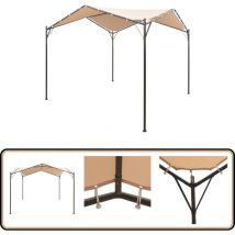 Chapiteau tente 3 x 3 m Acier Beige - Abri Extérieur - Chapiteau Pliable - Parasol - Tenda Da Giardino - Fête Extérieure