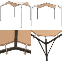 Chapiteau tente 3 x 3 m Acier Beige - Abri Extérieur - Chapiteau Pliable - Parasol - Tenda Da Giardino - Fête Extérieure - Home & Living