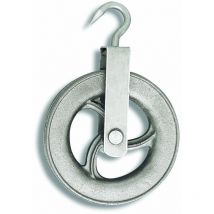 Chapuis - 425/160 Puleggia a gancio per pozzo - Fusione - Rotella diametro 160 mm - Per corda di diametro 25 mm