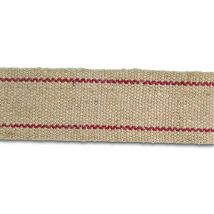 FGJ1 - Cinghia in juta grezza, rigata, larghezza 60 mm, lunghezza 5 m, colore: Rosso - Chapuis