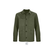 Chaqueta de trabajo unisex Mael – 100% algodón orgánico – Bolsillos laterales – Ajuste cómodo – Caqui intenso