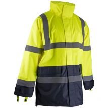 LMA - Chaqueta impermeable de alta visibilidad 2199-Amarillo fluorescente / Azul marino-S