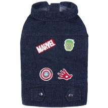 Marvel - Cerdá - For Fan Pets - Chaqueta para Perros de Tela Vaquera Fabricada en Algodón al 65% y Poliéster al 35% Ajuste de Velcro y Estampada con