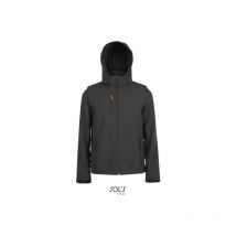Chaqueta Softshell Con Capucha y Mangas Extraibles Sol's transformer s Antracita