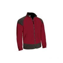 Valento - Chaqueta softshell con refuerzos diseño bicolor extra-resistente e impermeable caledonia l Rojo loto / Negro