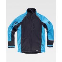 Chaqueta Workshell Ligera De Manga Ranglán Y Rejilla Interior Workteam S9498 Sport Xxl Negro+azul A.v.