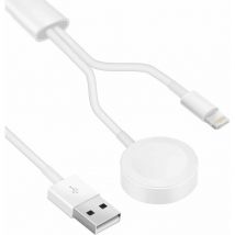 Chargeur 2 en 1 pour iPhone et Apple Watch, câble Lightning et câble de charge magnétique pour Apple Watch / Pad Air / Mini