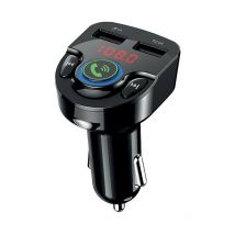Chargeur allume-cigares 2 usb-a 2,4A+transmetteur fm - Noir