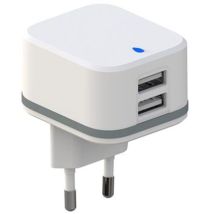 Hq Power - Chargeur Compact Avec 2 Connexions Usb - 5 V - 4 8 A Max - 24 W Max - Blanc