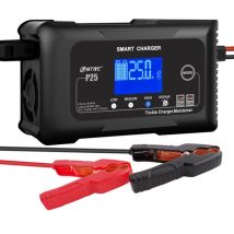Treetalk - Chargeur de batterie de voiture 25A, chargeur de batterie de voiture 12 V/24 v, chargeur d'entretien et désulfateur pour voiture, moto,