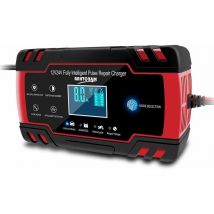 Catherine - Chargeur de batterie de voiture, chargeur de batterie de voiture 8A 12V / 24V, chargeur de batterie de voiture entièrement automatique