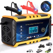 Chargeur De Batterie De Voiture – Brillsten Chargeur De Batterie Intelligent 12 V/6a, Écran Lcd, Mainteneur De Chargeur De Batterie