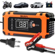 Sdlogal - Chargeur de Batterie Intelligent 12V 10A, Ultrixe Chargeur Automatique de Batterie avec Compensation de Température, lcd Écran, 4 Modes,