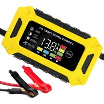 Chargeur de Batterie Intelligent 12V 6A, Chargeur Batterie Moto avec écran Tactile,Chargeur de Batterie Mainteneur Chargeur d'entretien avec