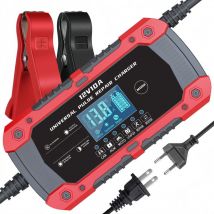 Treetalk - Chargeur de Batterie Voiture, Chargeur Batterie 12v 10A Intelligent Chargeur Batterie Moto avec Écran lcd Chargeurs de Batterie pour Auto