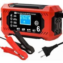 Tigrezy - Chargeur de Batterie Voiture, Chargeur Batterie 12v 6A Intelligent Chargeur Batterie Moto avec Écran lcd Chargeurs de Batterie pour Auto