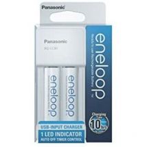 Chargeur de piles Eneloop BQ-CC80MCC20 USB avec 2 piles AA incluses