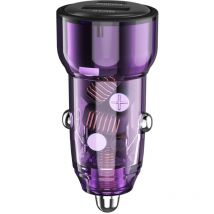 Chargeur de voiture Transparent PD48W, allume-cigare de voiture, chargeur rapide QC3.0, super prise de conversion allume-cigare