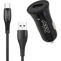 Chargeur de voiture usb + Type de câble c 2A 15,6X8X3CM abs ne