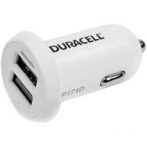 Chargeur double usb voiture 12V, blanc 2.4+1A