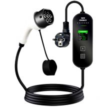 Lifcausal - Chargeur ev, chargeur de véhicule électrique portable 16A 3,5KW avec écran led, contrôle intelligent de la température, équipement de