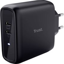 Trust Maxo 65w 2p Usb-c Charger Blk Adaptateur De Charge 65 W 2x Usb-c Noir Intérieure W977843