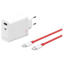 Agrizone - Chargeur OnePlus supervooc 120 w 2 ports avec câble blanc