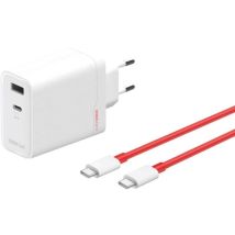 Chargeur Oneplus Supervooc 120 W 2 Ports Avec Câble Blanc