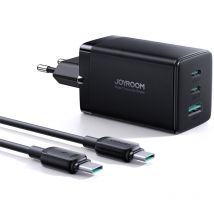 Chargeur rapide USB GaN 2x câble USB-C + USB-C 1,2 m - noir