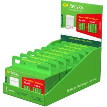 Chargeur Recyko E411 + 4 Piles Aa + 4 Piles Aaa Display De 8 - Gp