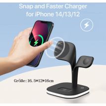 Chargeur sans fil iPhone, station de charge à induction,station de charge pour iPhone série 12/13 Pro/14/14 Plus/14 Pro Max