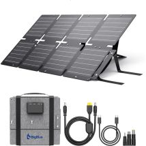 Chargeur Solaire Pliable 60w, Bigblue Panneau Solaire Portable Etfe Qc3.0+pd45w+cc Sortie 22,2v【ip68 Étanche Et Support D'Angle】pour Camping, 