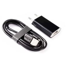 Chargeur USB 5V DC 1000mA avec câble micro USB – Plastique noir – Mode de pose électricité – Intensité courant – Deko-Light