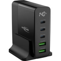 Chargeur usb avec 5 ports Ansmann jusqu'à 140 w / Charge rapide avec contrôle intelligent