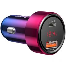 Tresice France - Chargeur de voiture Magic Series pps usb-c usb-a 45W pd qc 5A - rose et bleu