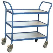 Servante polyvalente charge 150 kg 780 x 420 mm 3 plateaux Diam roues 125 mm - Fimm