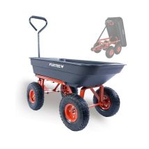 Chariot de jardin Fuxtec FX-KW2175 - 4 roues, benne basculante, transport, 300 kg chantier