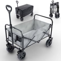 Chariot à bras chariot de transport pliable inclus housse amovible 61L Noir