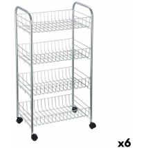 Confortime - Chariot pour marchand de légumes métal argenté 41 x 26,5 x 76 cm (6 pièces)