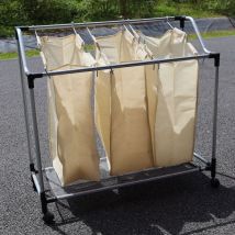 Sodiake - Chariot à Linge avec 3 Bacs en Tissu Praticité et Robustesse pour Votre Lessive